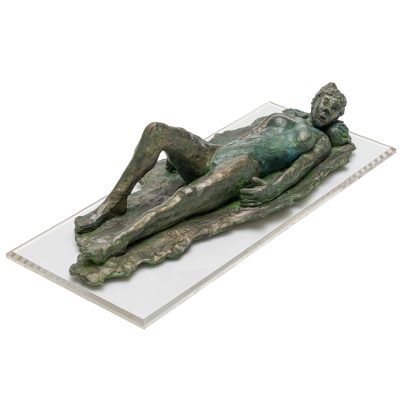 Clay sculpture "Bernice At The Beach"