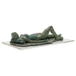 Clay sculpture "Bernice At The Beach"