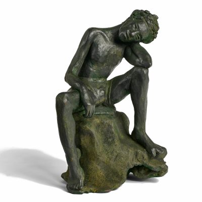 Clay sculpture "Contemplation"