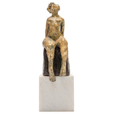 Clay sculpture "Sitting Prety"